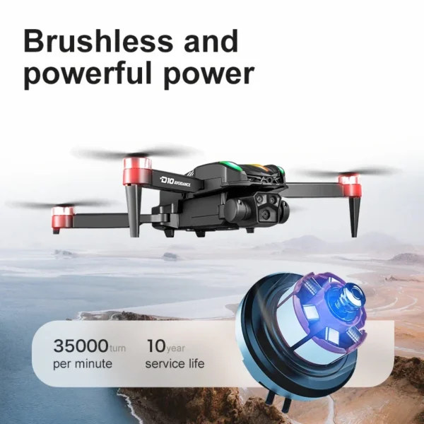 D10 Drone HD Gradient flowing light Aerial Photography Dual-Camera Omnidirectional Obstacle Avoidance Brushless Dron For Xiaomi - Image 5