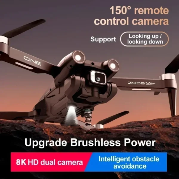 Z908 Pro Max GPS Drone Brushless 8K HD Dual Camera Optical Flow Obstacle Avoidance Foldable Quadcopter RC Distance 9000M - Image 3