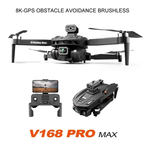 New V168 Drone Professinal Three Camera 8K Wide Angle Optical GPS Localization Four-way Obstacle Avoidance Quadcopter For XIAOMI - Image 3
