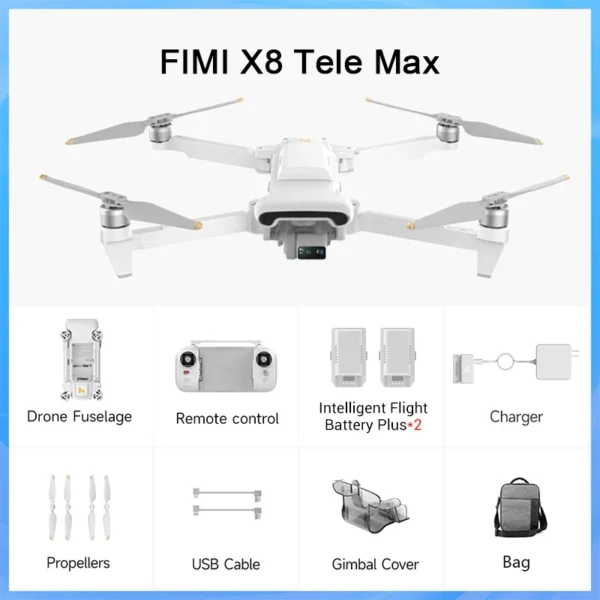 FIMI X8 TELE MAX 3-Axis Gimbal 4K HDR 48MP 30x Camera Drone Professional GPS RC Quadcopter Ship from US - Image 6