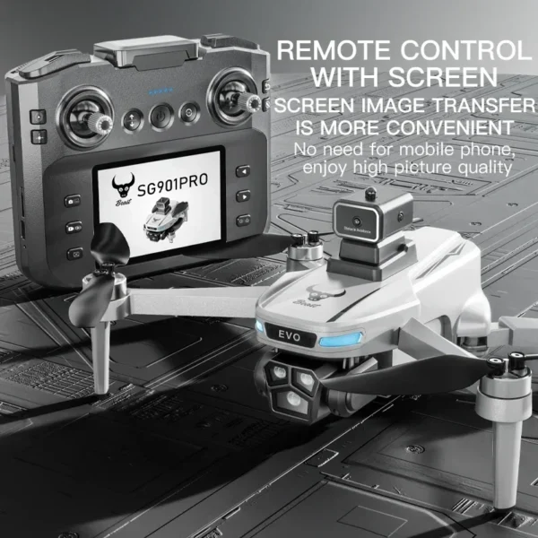 SG901 Pro Drone With Screen Controlled Professional 4K HD Dual Camera Intelligent Obstacle Avoidance RC Quadcopter FPV Dron Toy - Image 2