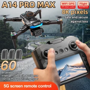 For Xiaomi A14Pro max Drone 4K Professional HD Dual Camera Dron Brushless Motor WIFI FPV Foldable RC Quadcopter Helicopter Toys