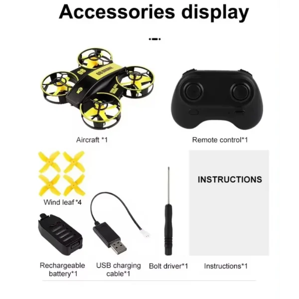 RH821 Flip Mini RC 3D Flip 4KHD Drone Helicopter Altitude Hold 2.4G 4 Axis Remote Control Quadcopter Kids Toy UAV With Lights - Image 6