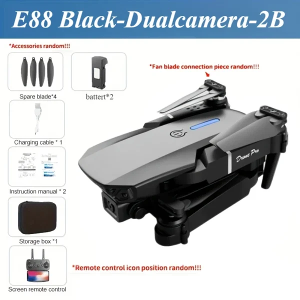 E88 HD Dual Camera Drone with WiFi FPV - Long Flight Time Beginner Drone,Auto Return,Foldable Thanksgiving Gift for Adults&Teens - Image 5