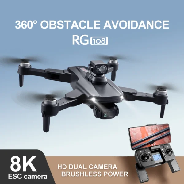 8K Dual Camera Hd 1080P Brushless GPS Drone Motor Automatic Return Foldable Quadcopter Mini 4k UAV Kid Gift Toys Helicopter - Image 2