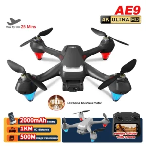 AE9 Drone with 4K Camera GPS Screen Remote Brushless Motor FPV Flight Time 25 Mins RC Dron