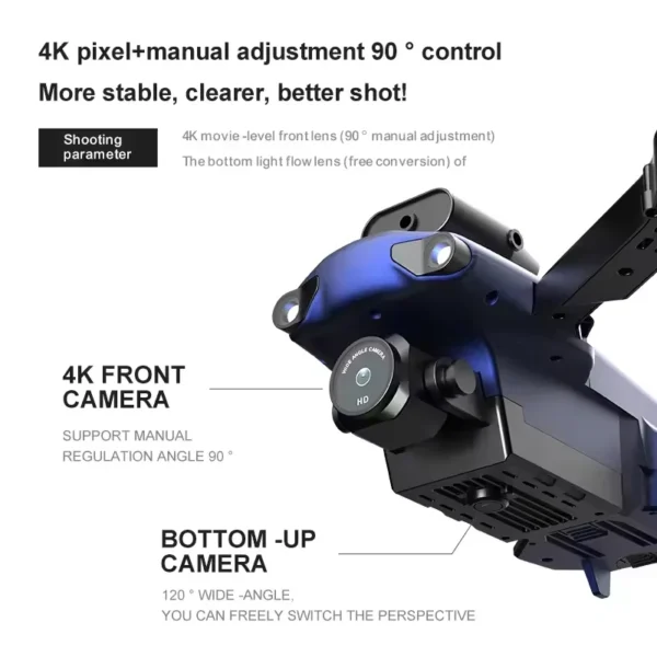 New 809 Pro Drone 4K HD Dual Camera with Dual Camera Optical Flow & Obstacle Avoidance, Foldable RC Quadcopter Toy 25min Flight - Image 3