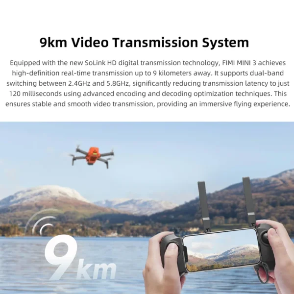 FIMI Mini 3 4K GPS drone with 3-Axis Gimbal 249g 4K/60FPS 48MP 9KM Transmission 64-Min Flight Time Super Night Video Auto Return - Image 5