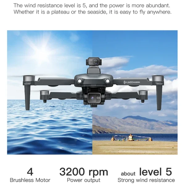 2025 New L600 PRO MAX GPS Drone 5KM 4K Professional HD Dual Camera 3-Axis Gimbal 360 Obstacle Avoidance Brushless Quadcopter Toy - Image 2