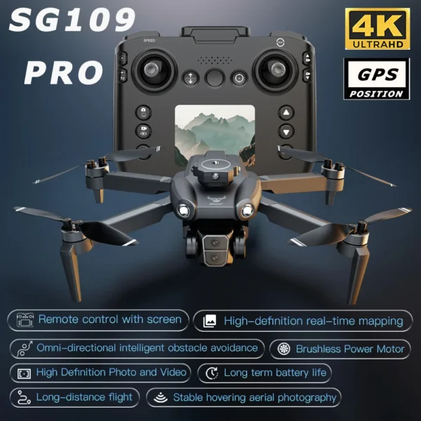 SG109 Pro Mini Drone 4k Profesional HD Camera Obstacle Avoidance Aerial Photography Brushless Motor Foldable Quadcopter Kid Toys
