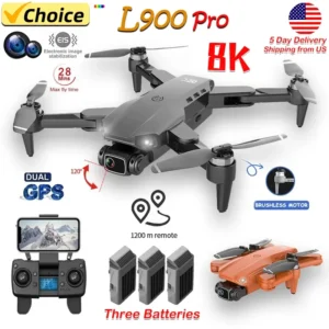 L900 Pro Drone 4K Professional 5G GPS HD Dual Camera Brushless Foldable Quadcopter 1.2KM RC Distance Drone Toy for Adults