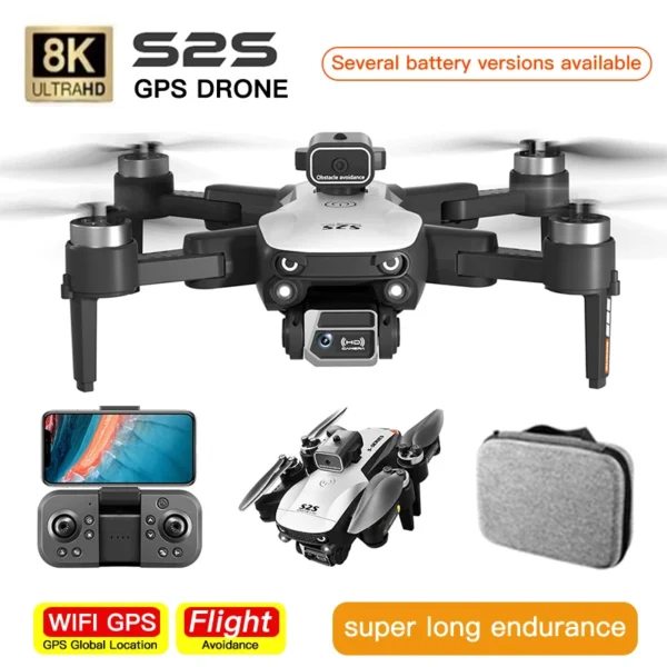For Xiaomi S2S Mini Drone Profesional 8K Dual Camera Brushless Motor Obstacle Avoidance Dron RC Helicopter Foldable Quadcopter