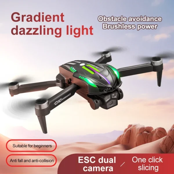 D10 Drone HD Gradient flowing light Aerial Photography Dual-Camera Omnidirectional Obstacle Avoidance Brushless Dron For Xiaomi - Image 2