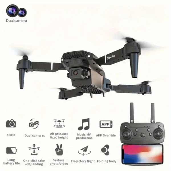 E88 HD Dual Camera Drone with WiFi FPV - Long Flight Time Beginner Drone,Auto Return,Foldable Thanksgiving Gift for Adults&Teens - Image 6