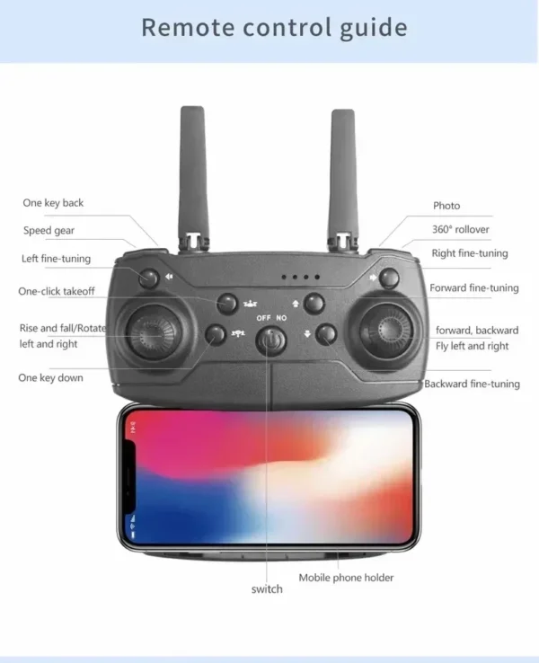 2024 E88Pro RC Drone 4K Professinal With 3 Battery 1080P Wide Angle HD Camera Foldable Helicopter WIFI FPV Height Hold Gift Toy - Image 5