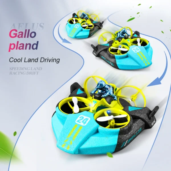4DRC Mini Drone 3 in 1 Sea Land Air Flight Quadcopter Altitude Hold Headless Mode 2.4G Boat RC Helicopter For Kid Toys - Image 4