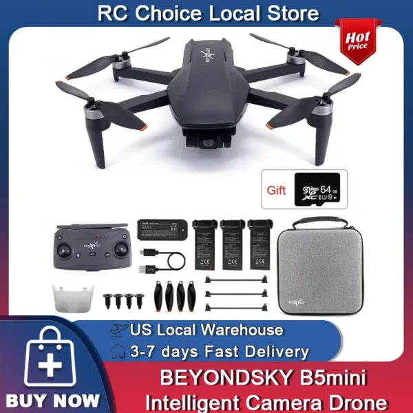 B5 Mini Drone 4K HD Camera 3-Axis Gimbal Brushless RC Quadcopter GPS 3KM 26 Mins Flight Remote Control Drones RC Helicopter