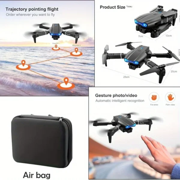 1080P HD Dual Camera E99Pro Drone & Altitude Hold, Beginner Friendly - Long Battery Life, USB Charging, Perfect Gift for Outdoor - Image 3