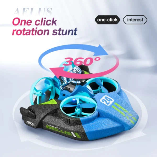 4DRC Mini Drone 3 in 1 Sea Land Air Flight Quadcopter Altitude Hold Headless Mode 2.4G Boat RC Helicopter For Kid Toys - Image 5