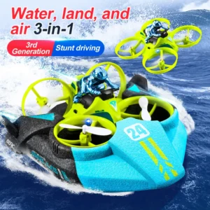 4DRC Mini Drone 3 in 1 Sea Land Air Flight Quadcopter Altitude Hold Headless Mode 2.4G Boat RC Helicopter For Kid Toys