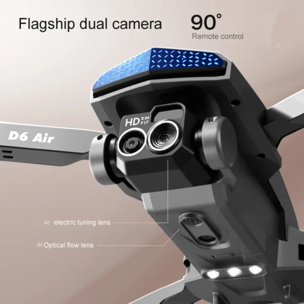 2024 New D6 Drone HD Professional High-Definition Dual Camera Five-Sided Obstacle Avoidance Light Flow ESC Quadcopter Toy - Image 3