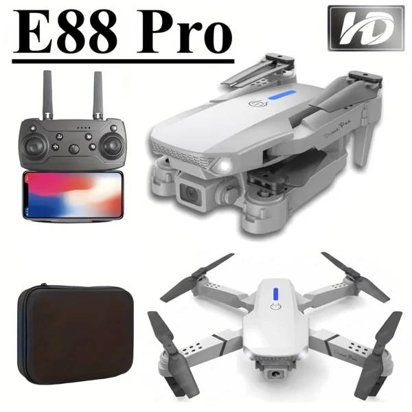 E88 HD Camera Drone with WiFi FPV - Foldable Long Flight Time Beginner Drone, Auto Return , Thanksgiving Gift for Adults & Teens - Image 3