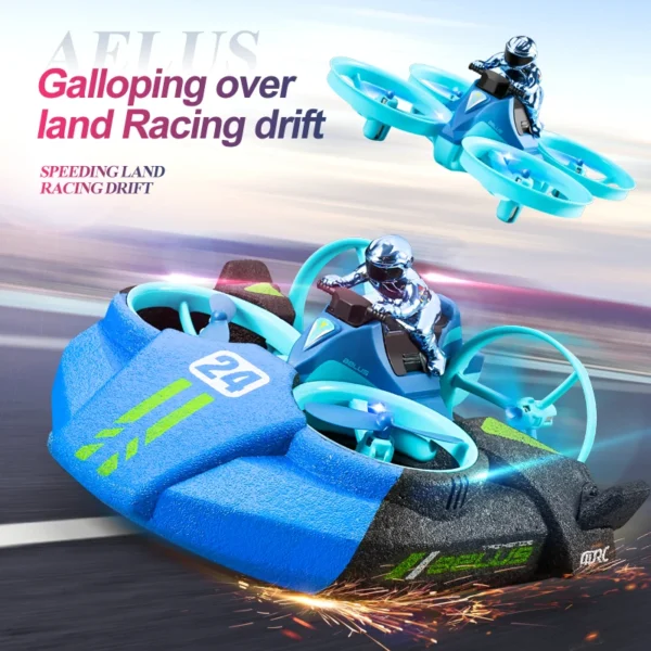 4DRC Mini Drone 3 in 1 Sea Land Air Flight Quadcopter Altitude Hold Headless Mode 2.4G Boat RC Helicopter For Kid Toys - Image 3