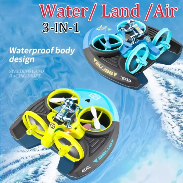 4DRC Mini Drone 3 in 1 Sea Land Air Flight Quadcopter Altitude Hold Headless Mode 2.4G Boat RC Helicopter For Kid Toys - Image 2