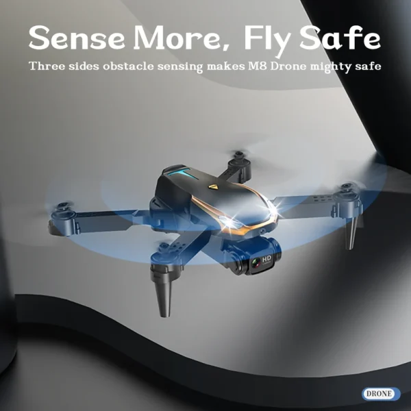 M8 Dual Camera Drone Toys Drone with 2 Batterys, Intelligent Obstacle Avoidance, Optical Flow, HD Camera, 360-degree rolling - Image 3